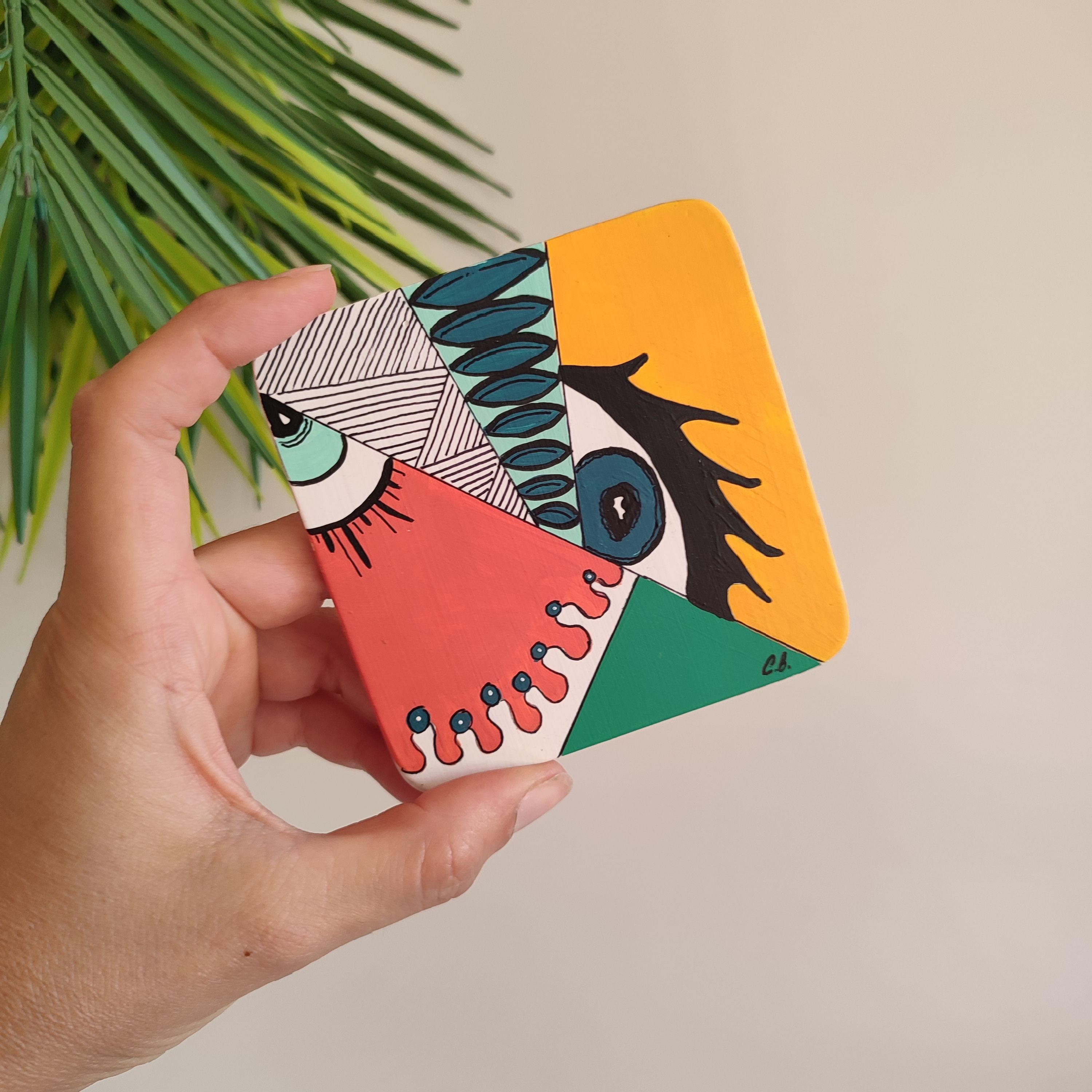 El Yapımı Kübizm ve Pop Art Etkisinde Tablo ve Mini Şövale Seti - Resim No: 02