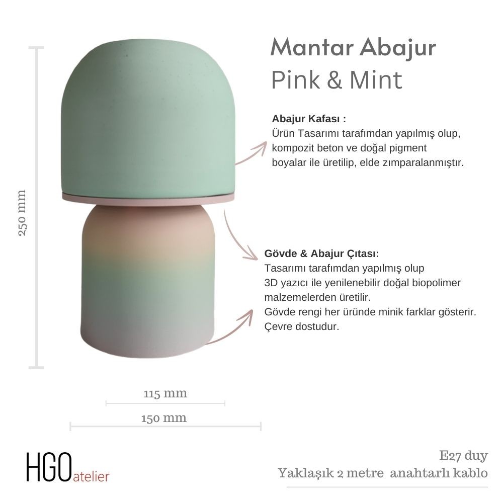 Pink & Mint Mantar Abajur