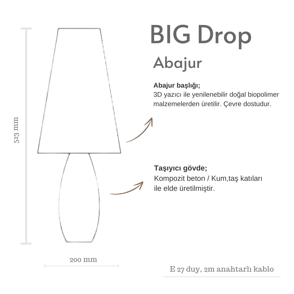 Big Drop Abajur  (Ön Sipariş)