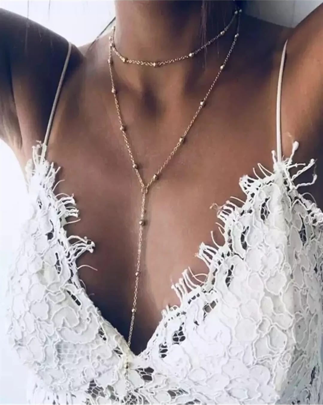 Gold Kaplama Top Zincirli 2'li Y Kolye