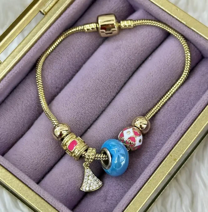 Xuping Renkli Boncuklu Charm Bileklik (19cm)