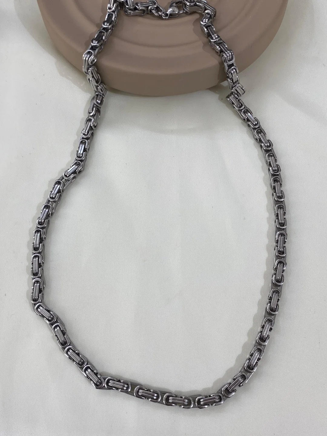 Çelik Erkek Zincir Model Silver Kolye