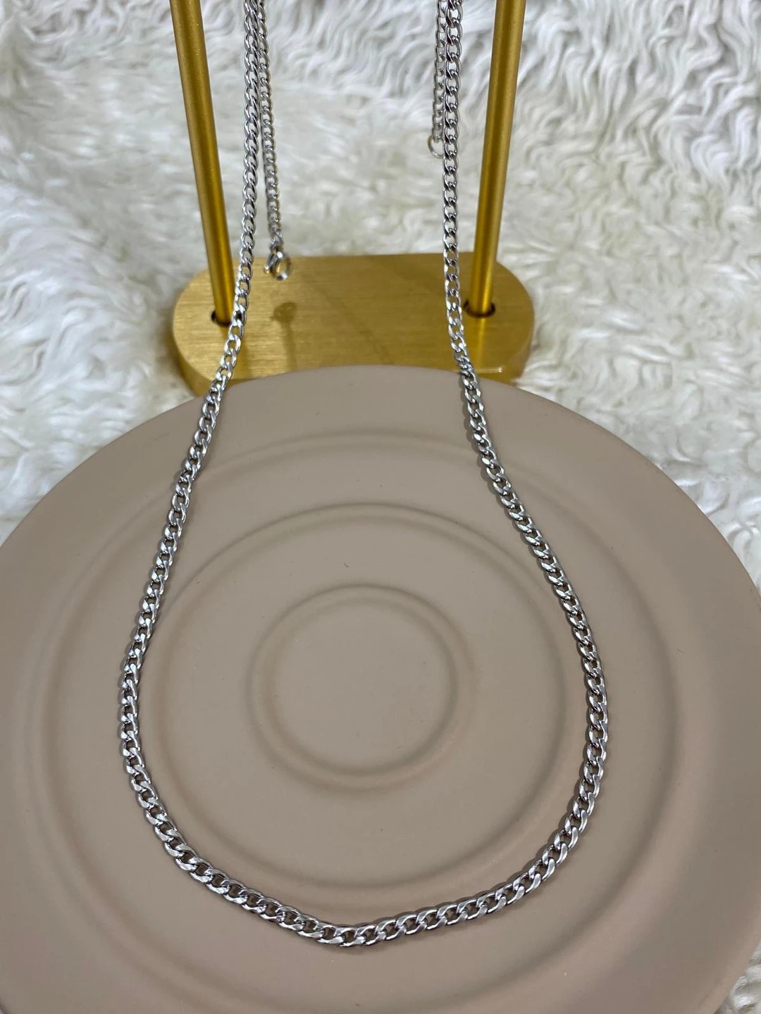 Çelik Erkek Zincir Model Silver Kolye