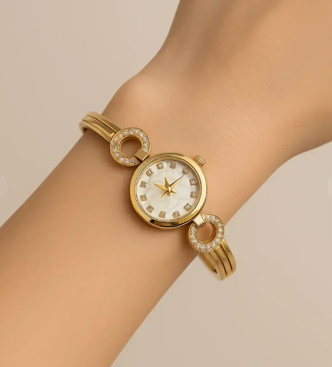 Zirkon Taşlı Halka Bileklik Kol Saati