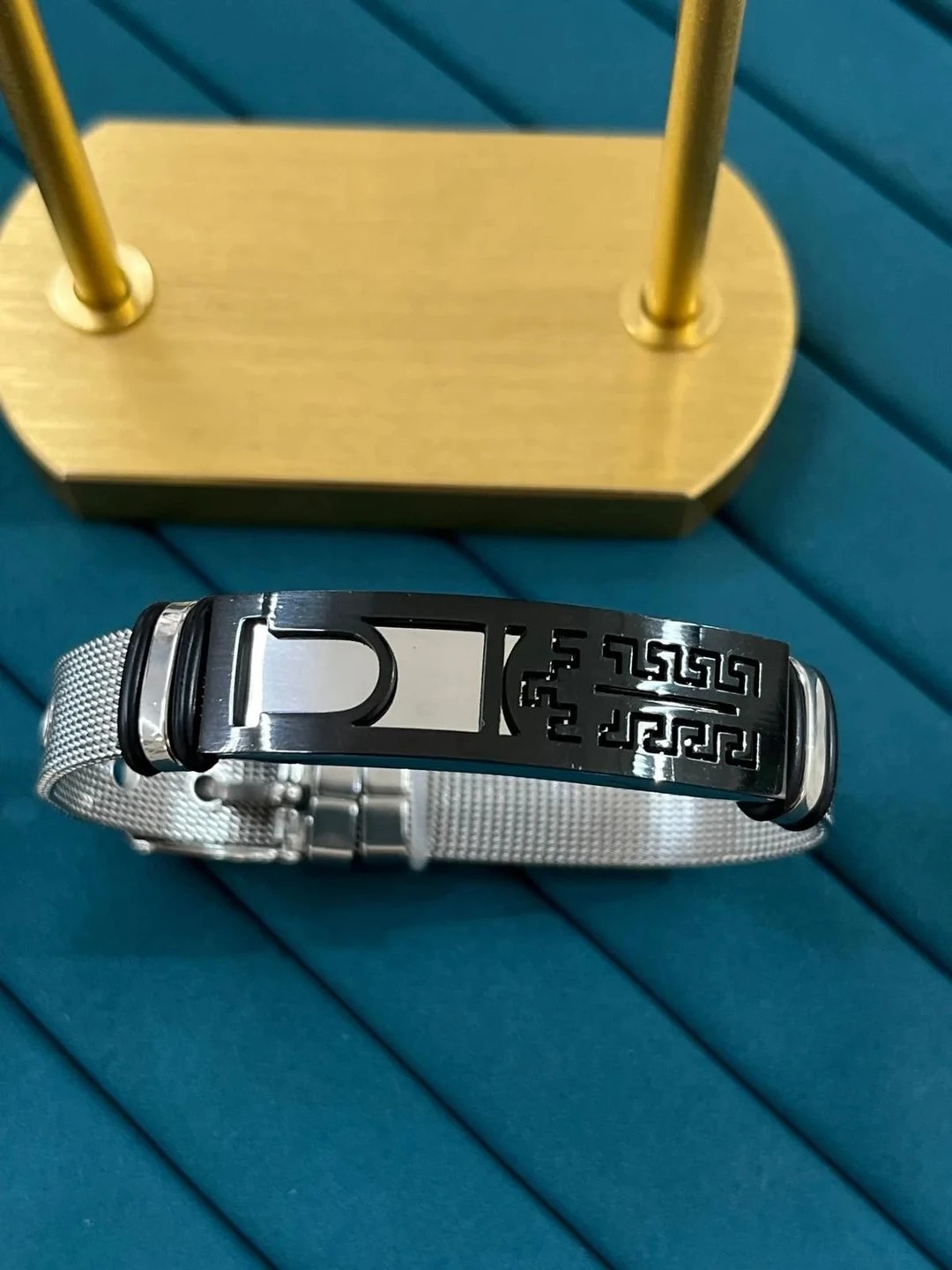 Çelik Figürlü Silver Erkek Bileklik