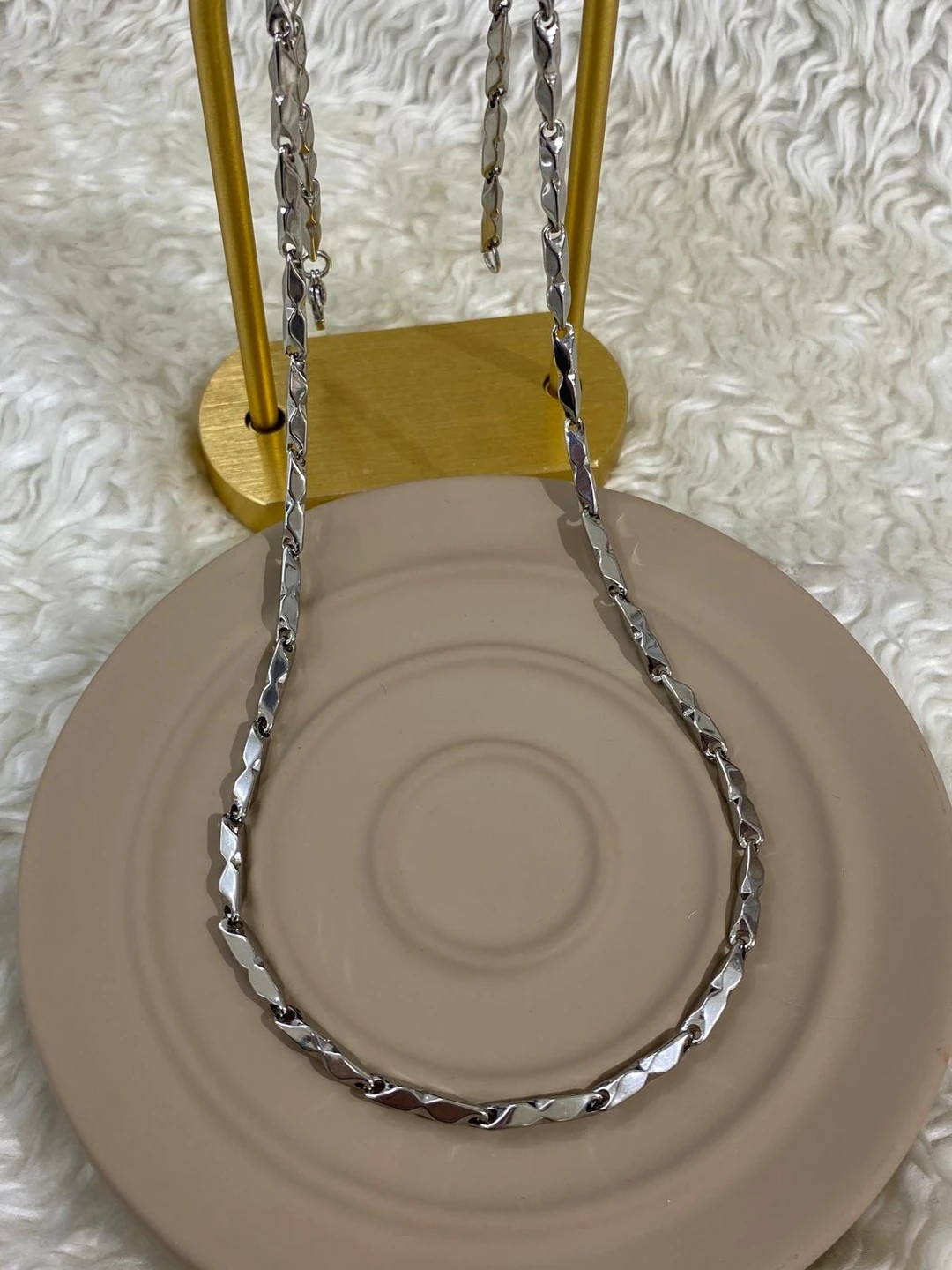 Çelik Erkek Arpa Ezme Model Silver Kolye