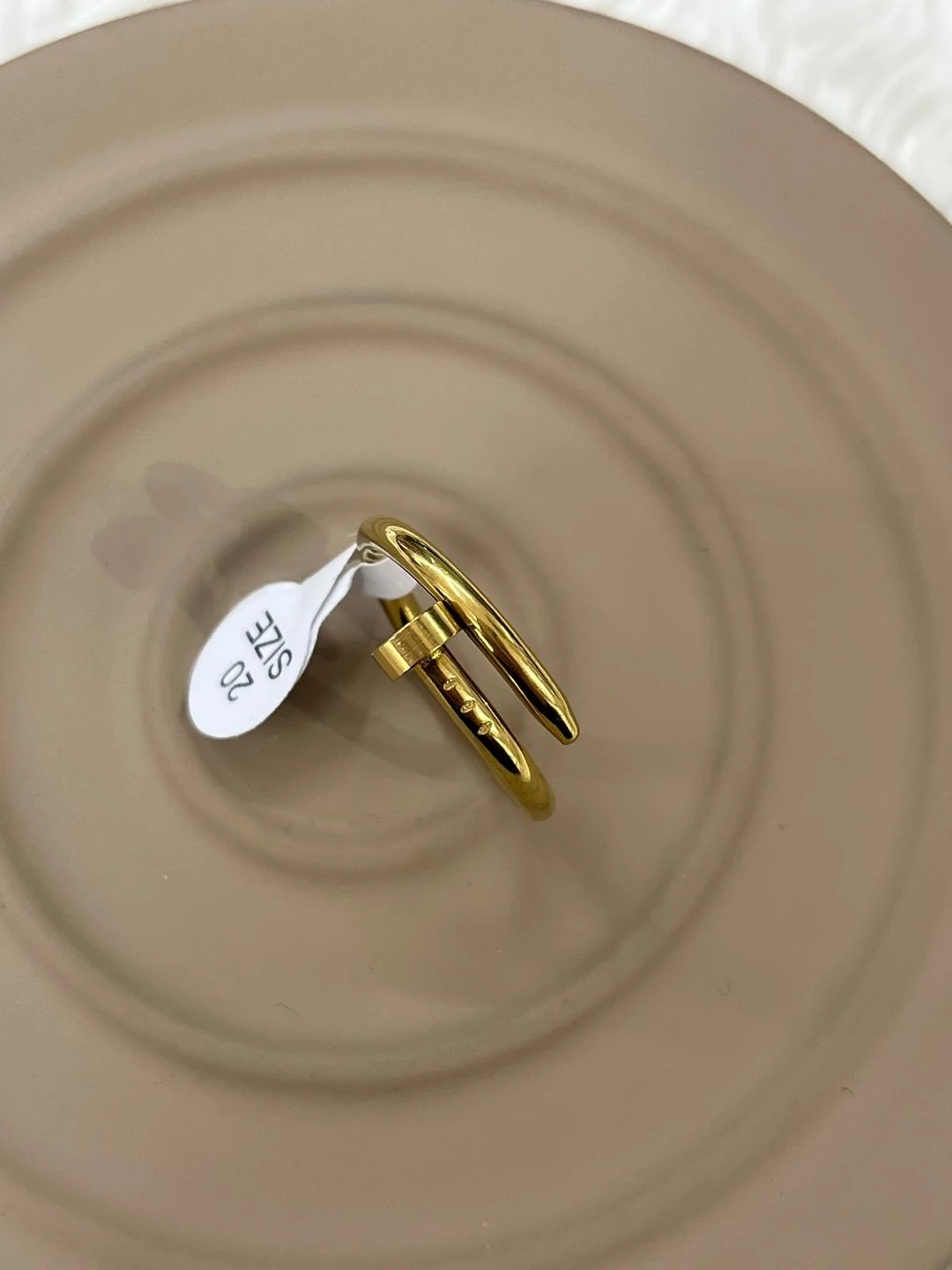 Çelik Çivi Model Gold Yüzük - 17