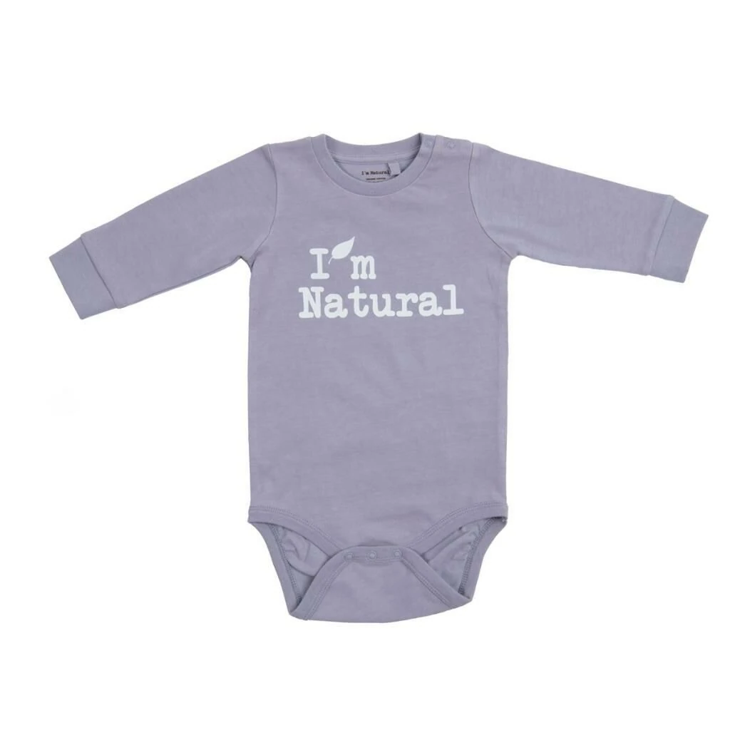 I'm Natural Organik Pamuklu içi Şardonlu Çıtçıtlı Uzun Kollu Kışlık Bebek Zıbın - 112869 Lavanta