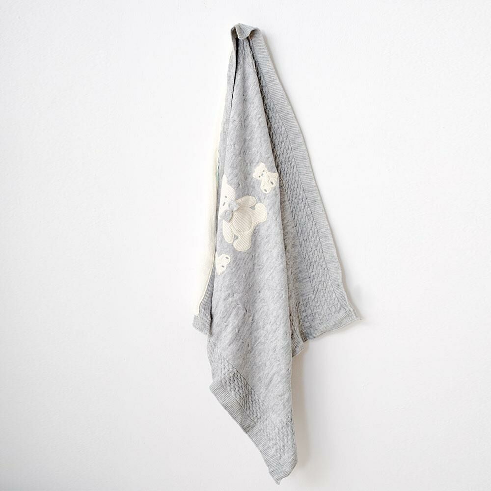 Andy Wawa Kışlık İçi Peluşlu Triko Bebek Battaniyesi Gri -  AC21253