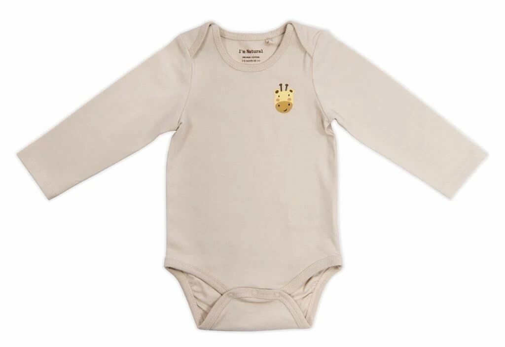 I'm Natural Organik Pamuklu Zürafa Baskılı Patikli Erkek Bebek 3'l, Takım Set 111535 Ceviz-Zeytin
