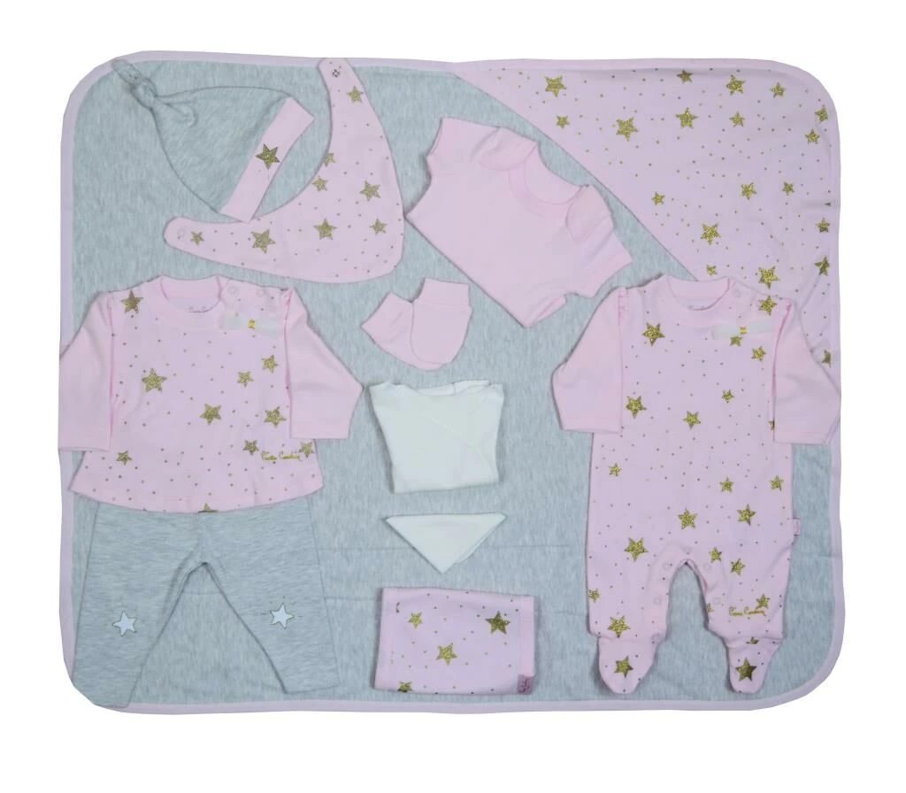 Pierre Cardin Kız Bebek Yenidoğan Hastane Çıkış Seti 10’lu Yıldızlı 300390