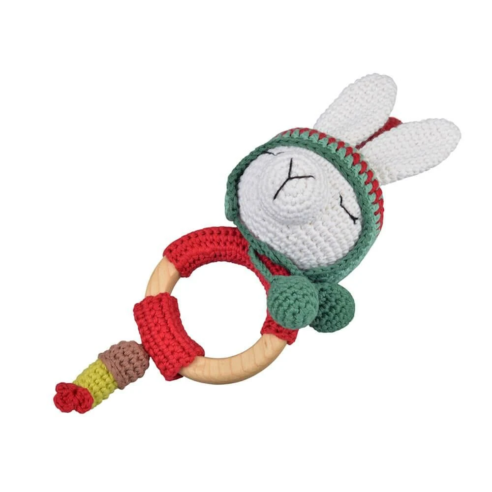 Amigurumi %100 Organik Diş Kaşıyıcılı LAMA BEYAZ