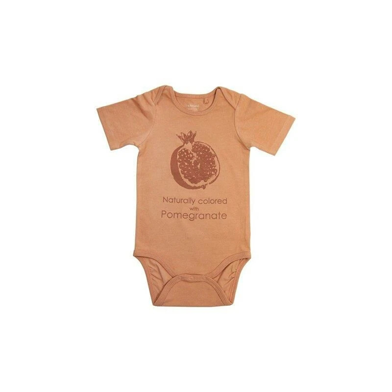 I'm Natural Organik Nar Desenli Kısa Kollu Çıtçıtlı Mevsimlik Bebek Zıbın Nar - 110852