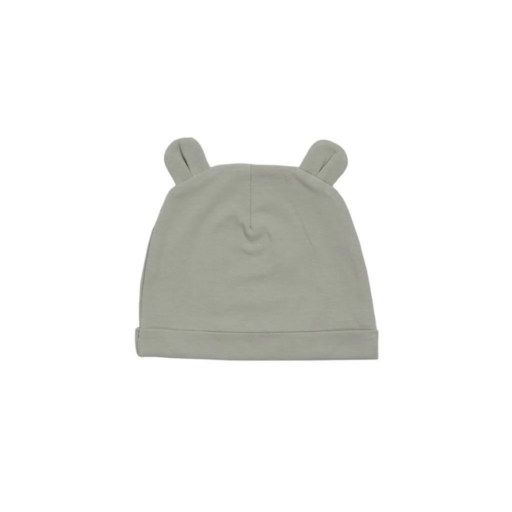 I'm Natural Organik Pamuklu Şapka Patikli Kışlık Erkek Bebek Tulum 2'li Set - 113001 Zeytin