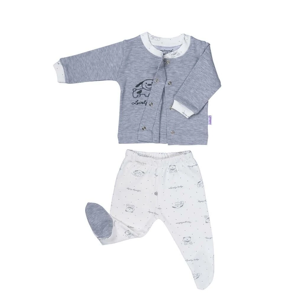 Mukano Erkek Bebek Köpekçik Nakışlı 4'lü Set Hastane Çıkış Seti