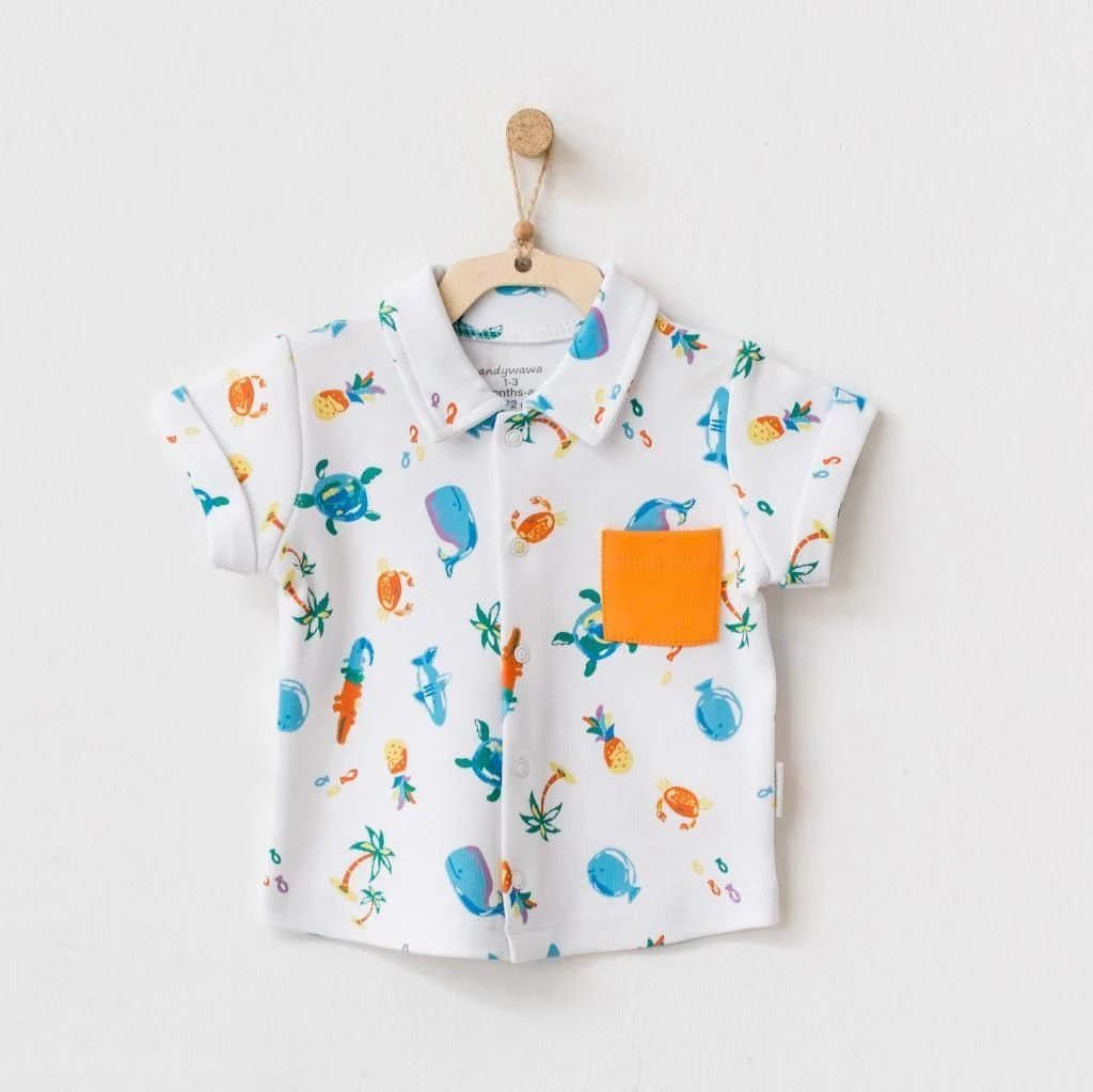 Andy Wawa Erkek Bebek Desenli Yazlık Tişört - AC21868