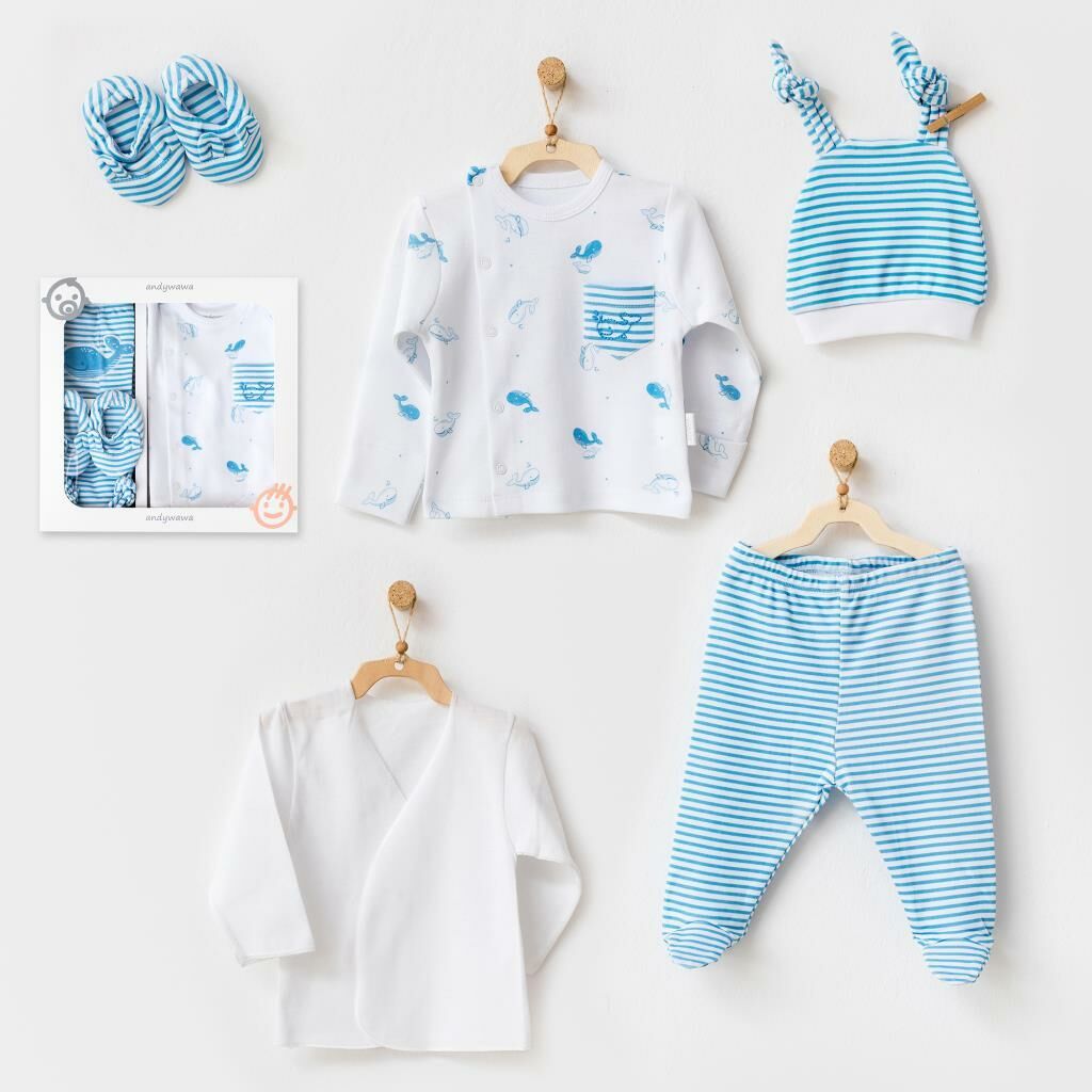 Andy Wawa Yenidoğan Erkek Bebek Kışlık Hastane Çıkışı 5'li Mavi - AC21540