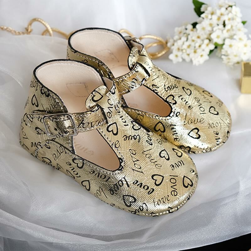 Hakiki Deri Anatomik Taban İlk Adım Ayakkabısı Altın-MKN.0104 - 18