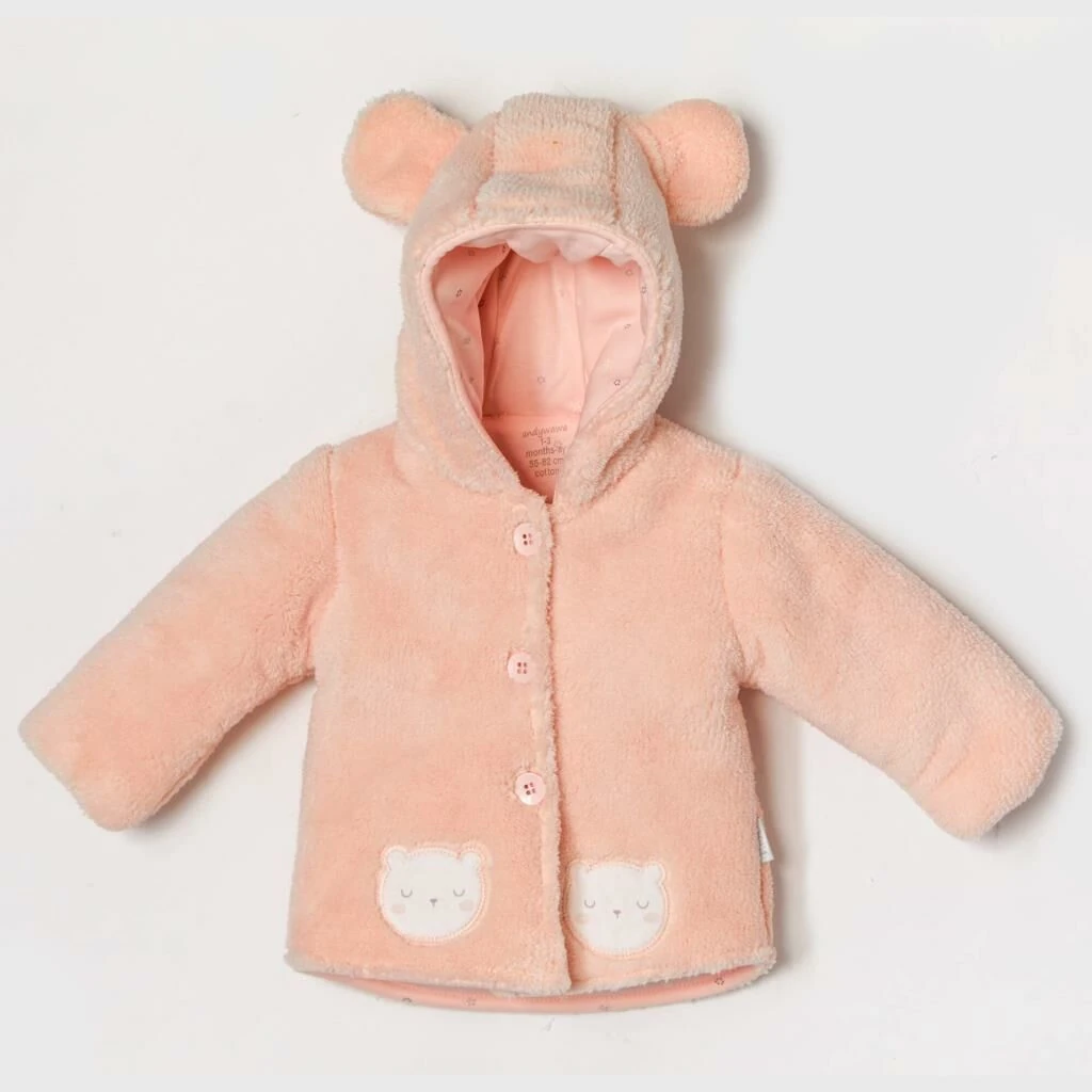 Andy Wawa Kapüşonlu Kız Bebek Kışlık Mont Pembe - AC22120
