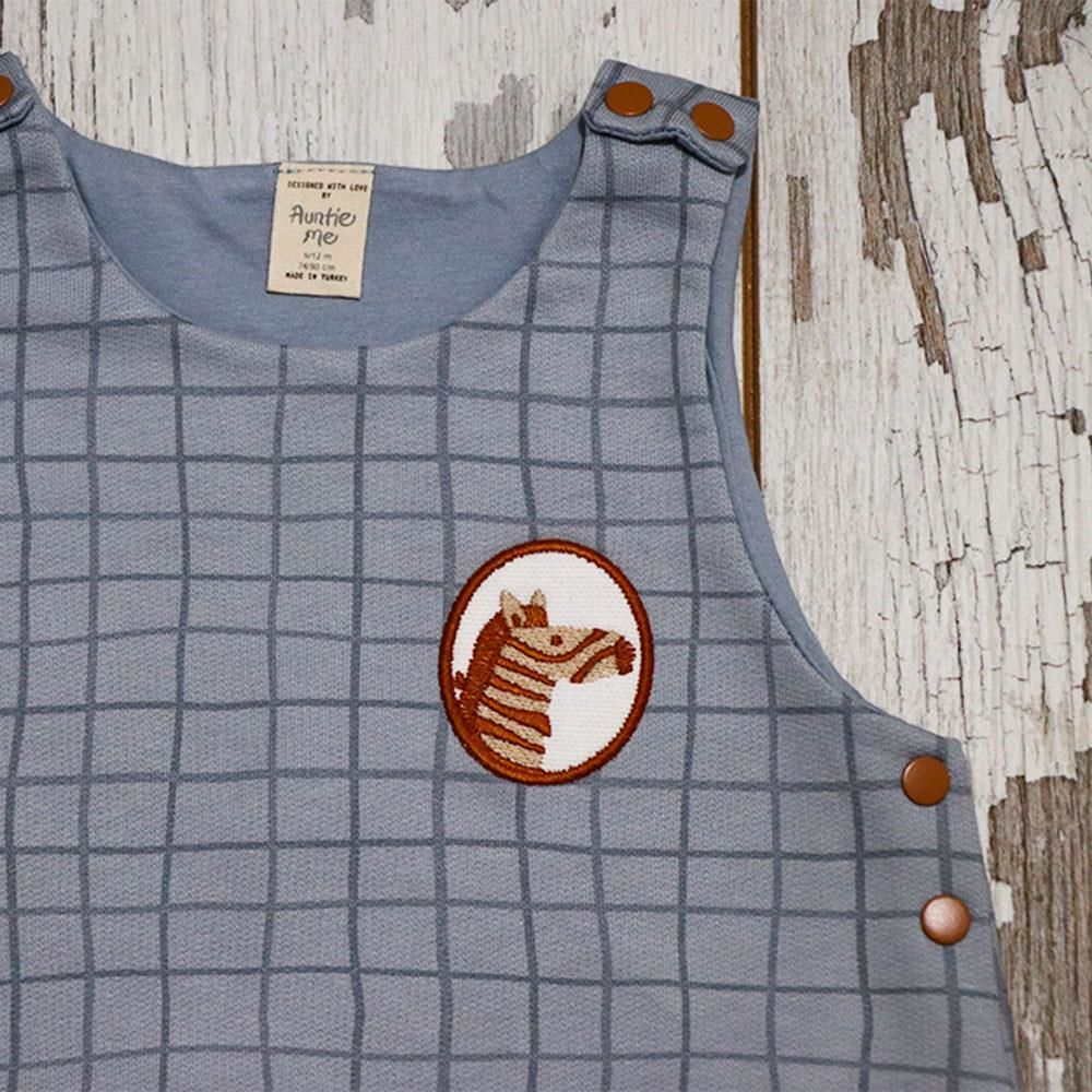 Auntie Me %100 Organik Pamuk Kışlık Bebek Tulum ‘Irregular Checked’ AW2116