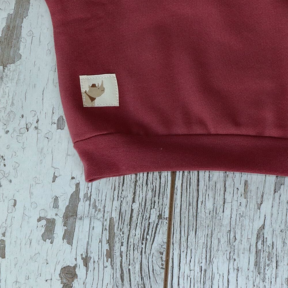 Auntie Me %100 Organik Pamuk Omuz Detaylı Bebek Bordo Kışlık Eşofman Üstü - AW2112