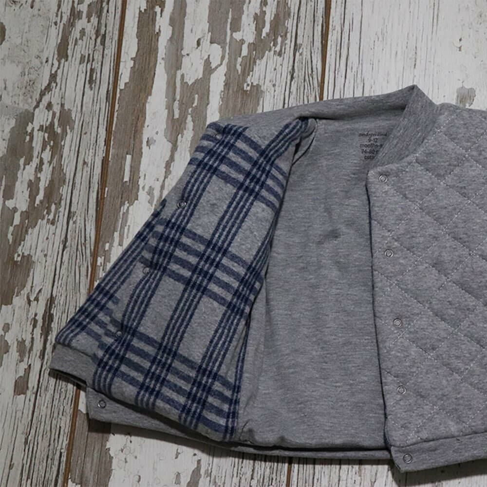 Andy Wawa Erkek Bebek İçi Elyaflı Kışlık Mont Gri Melanj - AC21156