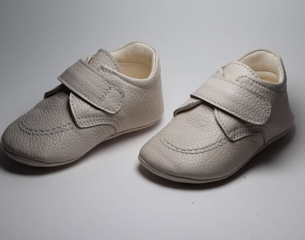 Hakiki Deri Anatomik Taban İlk Adım Ayakkabısı Krem Cırtcırtlı MKN.0130