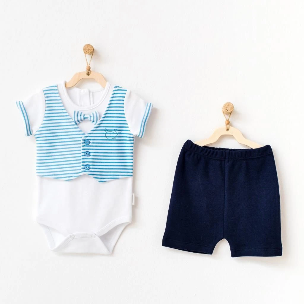 Andy Wawa Bebek Takım 2'li Set Mavi Beyaz - AC21554