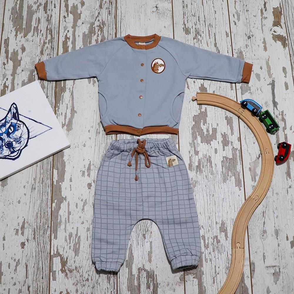 Auntie Me %100 Organik Pamuk Bebek Önü Çıtçıtlı Kışlık Ceket Zebra Detaylı - AW2104