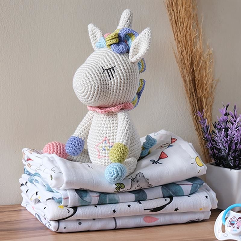 Amigurumi %100 Organik Oyuncak El Örgüsü Unicorn Pudra MKN.0059