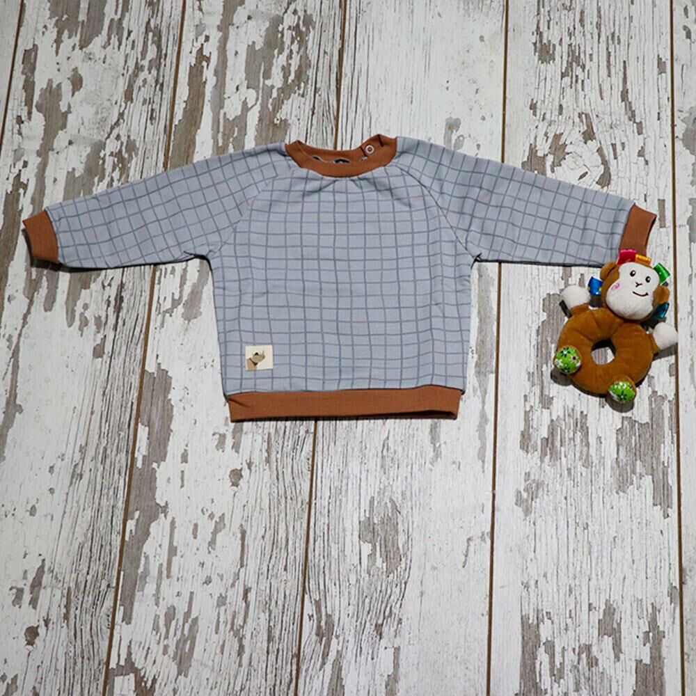 Auntie Me %100 Organik Pamuk Bebek Kışlık Eşofman Üstü \'Irregular Checked\' AW2110