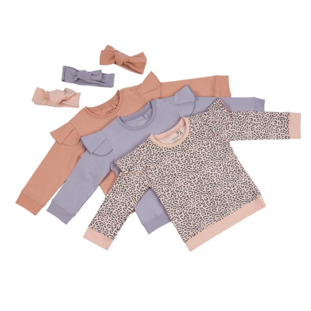 I'm Natural Organik Pamuklu İçi Şardonlu Bandanalı Alt-Üst Kışlık 2'li Kız Bebek Eşofman Takım Set - 112998 Nar