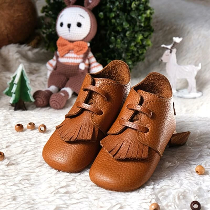 Hakiki Deri Anatomik Taban İlk Adım Ayakkabısı Kahverengi-MKN.0021