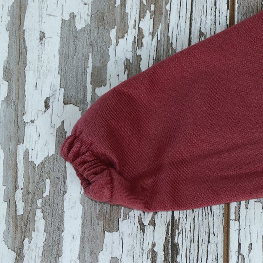 Auntie Me %100 Organik Pamuk Omuz Detaylı Bebek Bordo Kışlık Eşofman Üstü - AW2112