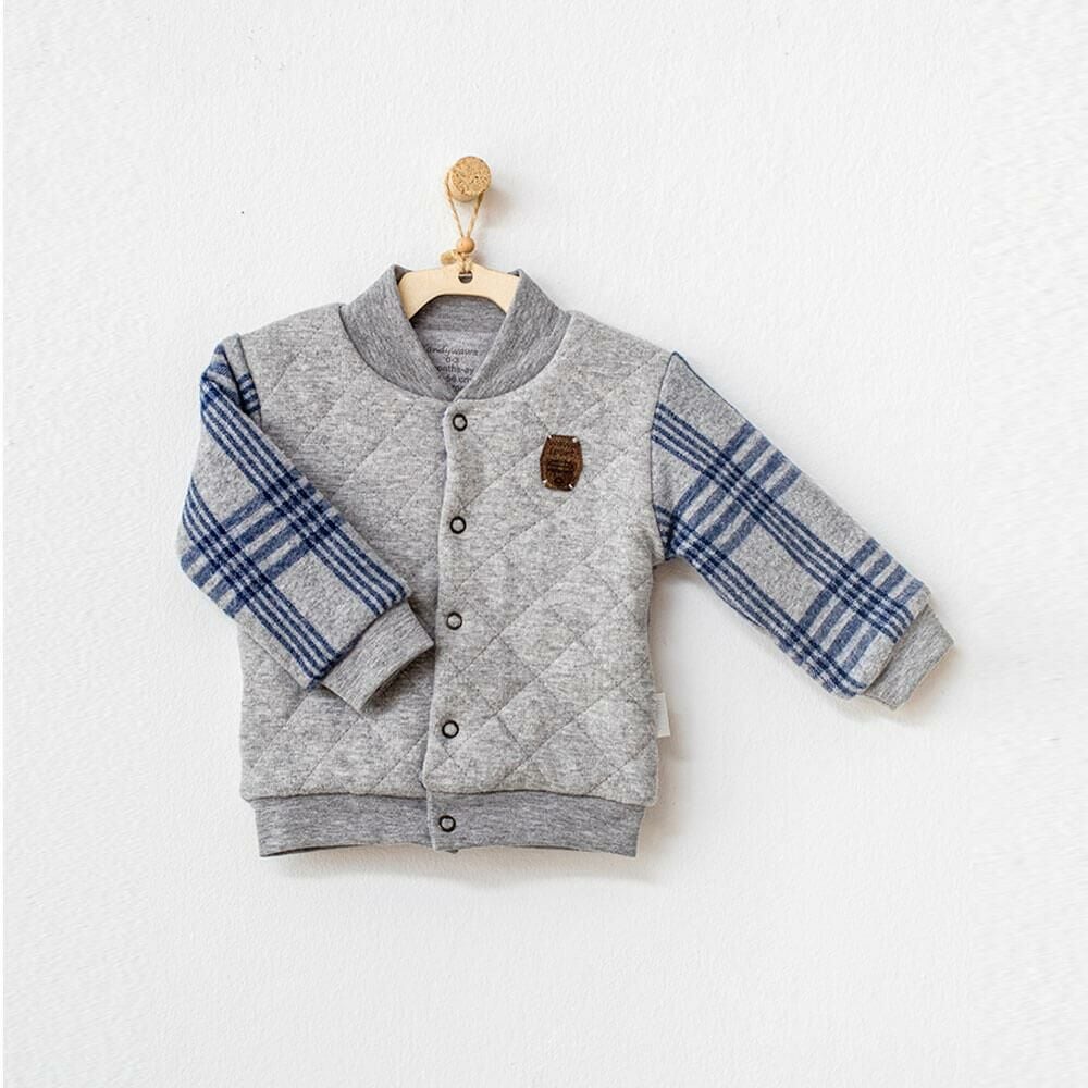 Andy Wawa Erkek Bebek İçi Elyaflı Kışlık Mont Gri Melanj - AC21156