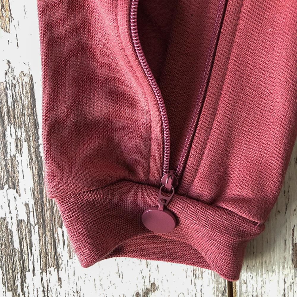 Auntie Me %100 Organik Pamuk Önü Fermuarlı Bebek Kışlık Tulum Bordo - AW2103