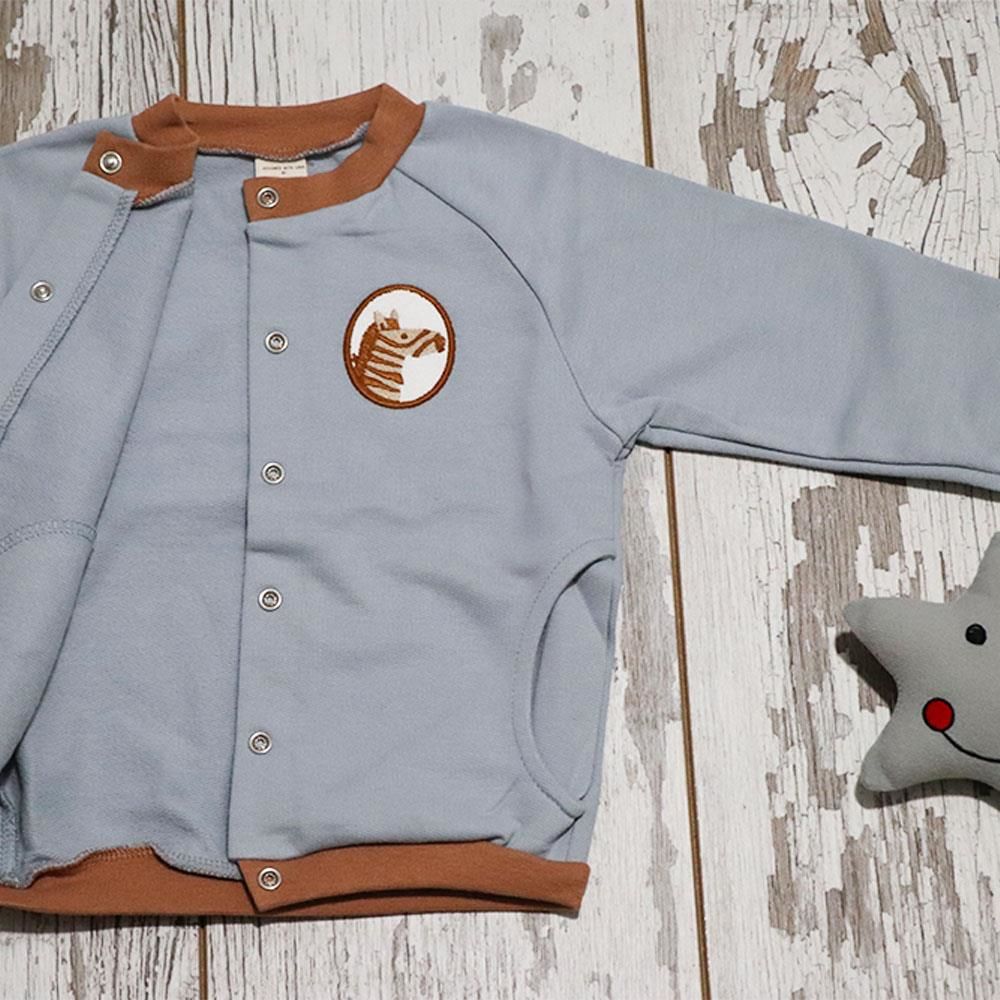 Auntie Me %100 Organik Pamuk Bebek Önü Çıtçıtlı Kışlık Ceket Zebra Detaylı - AW2104