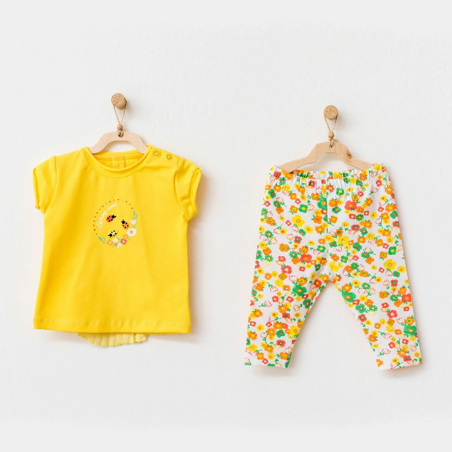 Andy Wawa Uğur Böceği Nakışlı Arkası Tüllü Yazlık Kız Bebek 2'li Takım - AC21834