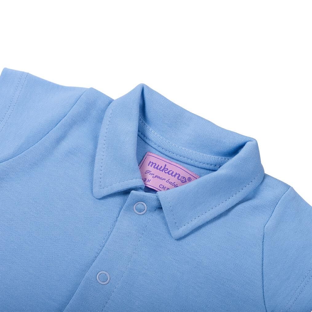 Mukano Avokado Nakışlı Çift Taraflı Şapkalı Erkek Bebek Tulum Yazlık  Mavi MKN.0223