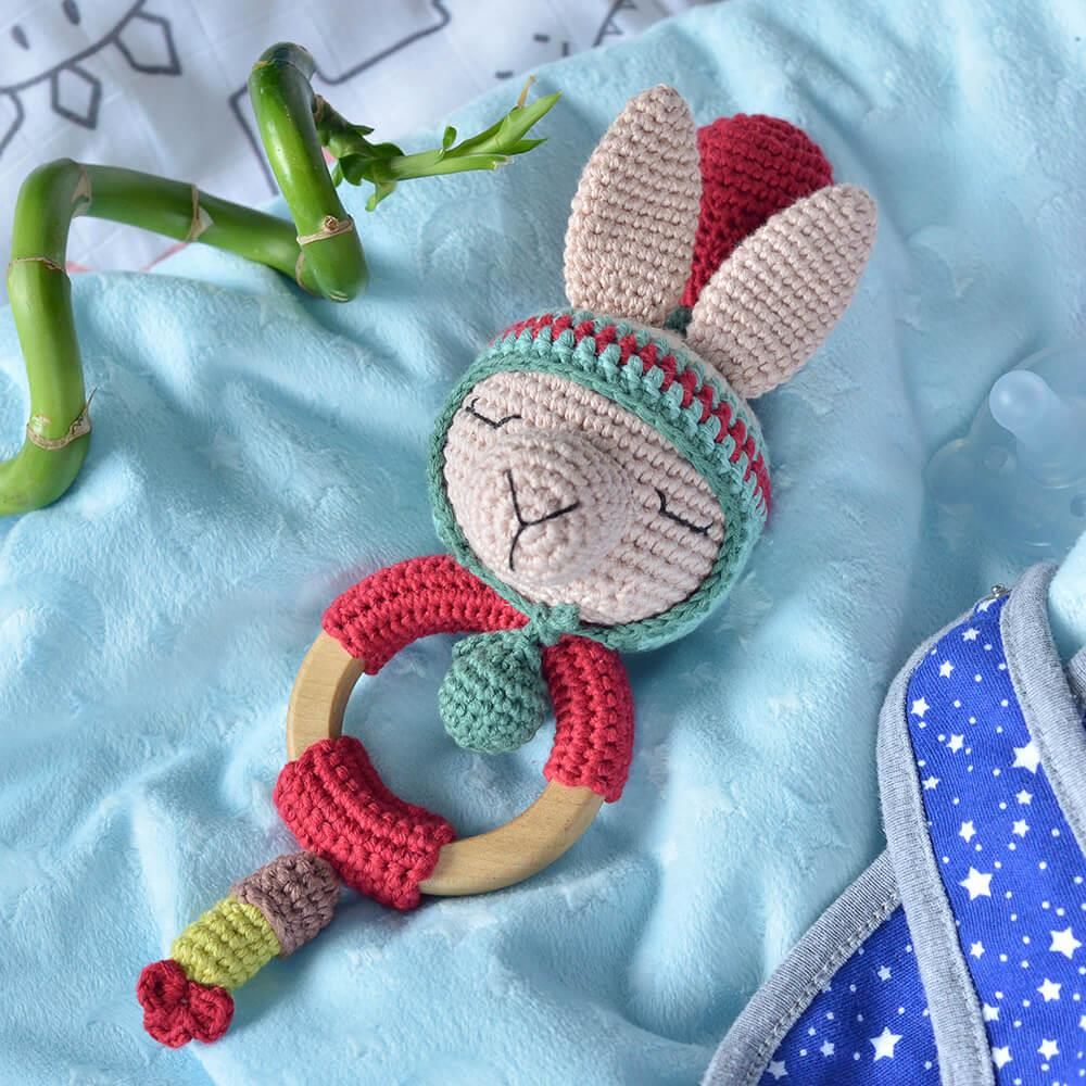 Amigurumi %100 Organik Diş Kaşıyıcılı LAMA PUDRA