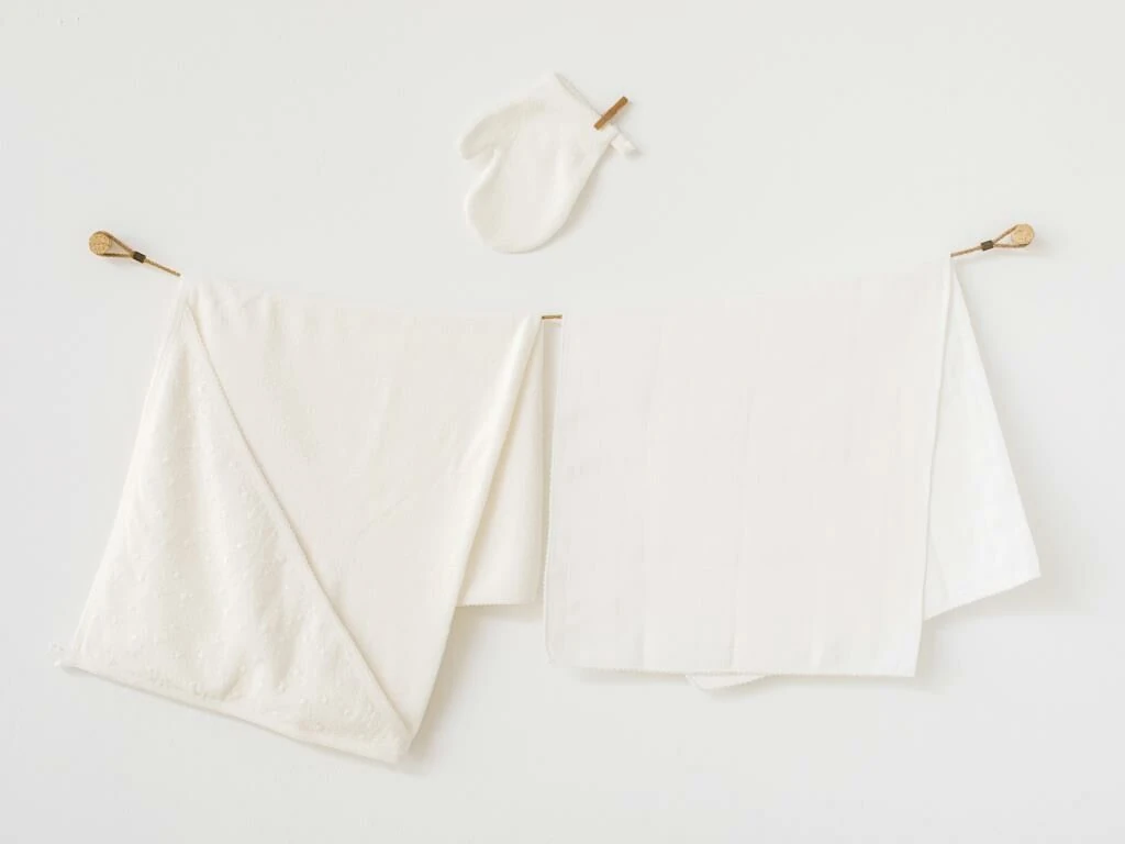 Andy Wawa Kız Bebek Havlu Müslin Eldiven 3'lü Takım Set Ekru - AC21184