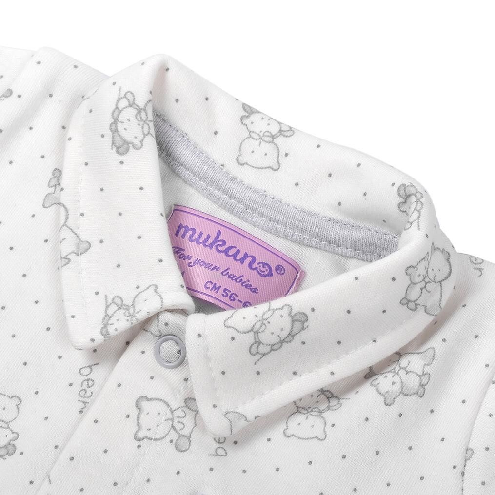 Mukano Ayıcık-Köpek Desenli Cepli Şapkalı Erkek Bebek Şapkalı Yazlık Tulum MKN.0218