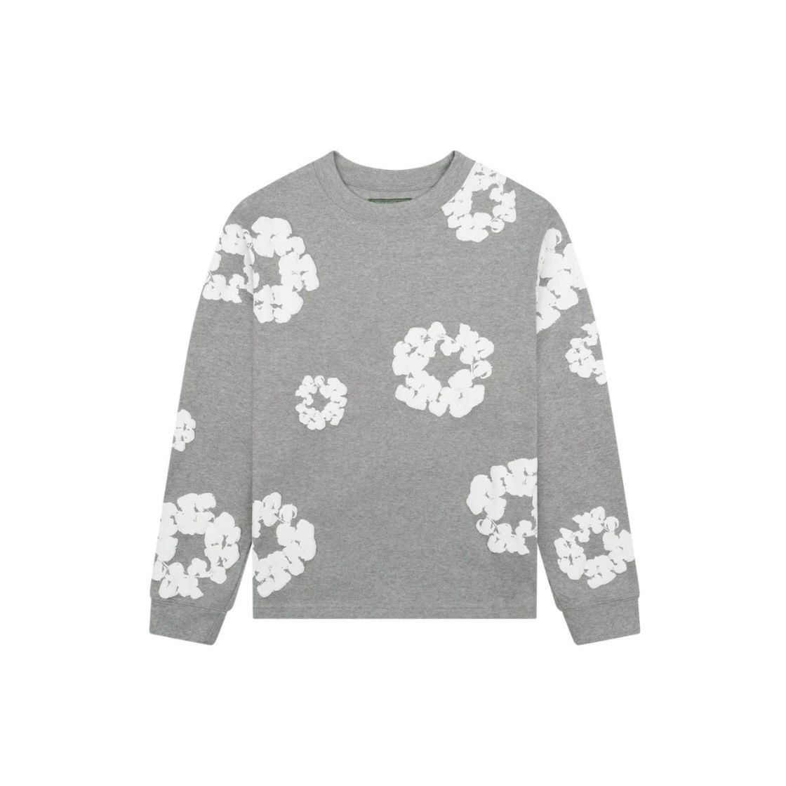 Denim Tears Long Sleeve Cotton Wreath T-shirt 'Gray'