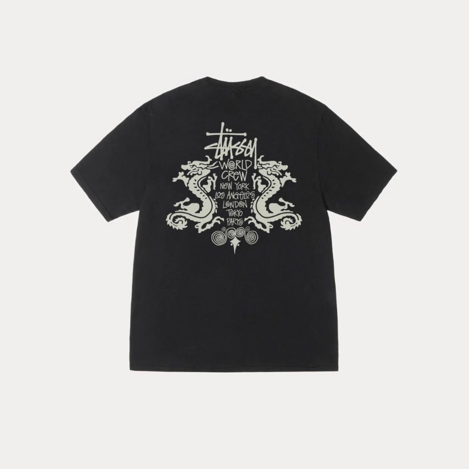 Stüssy Double Dragon Pig. Dyed Tee ‘Black’