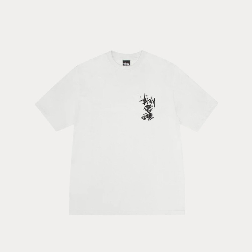 Stüssy Double Dragon Pig. Dyed Tee ‘White’