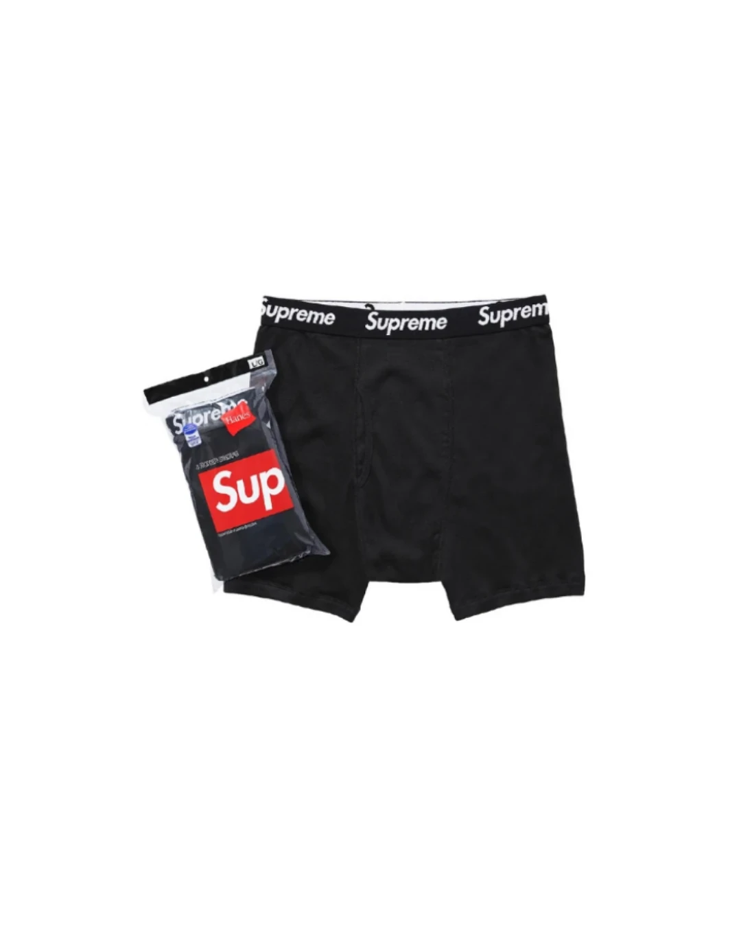 Supreme Hanes Boxer Briefs (4 Pack) Black