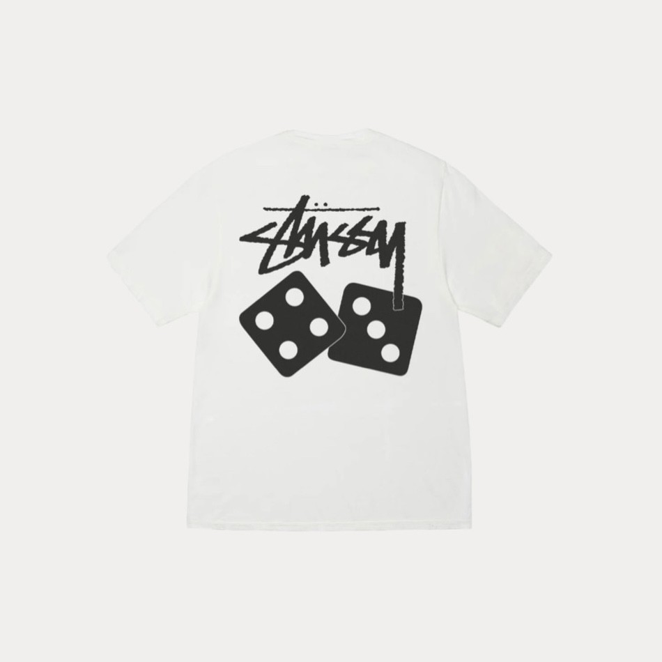 Stüssy Dice Pig. Dyed Tee ‘White’