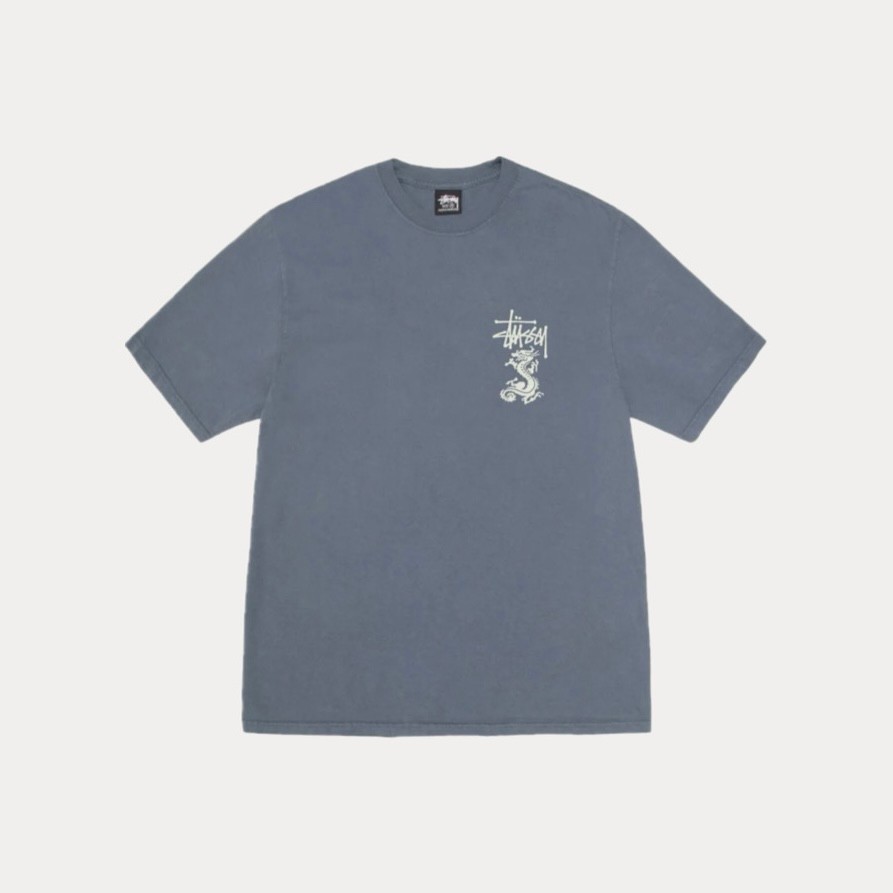 Stüssy Double Dragon Pig. Dyed Tee ‘Blue’