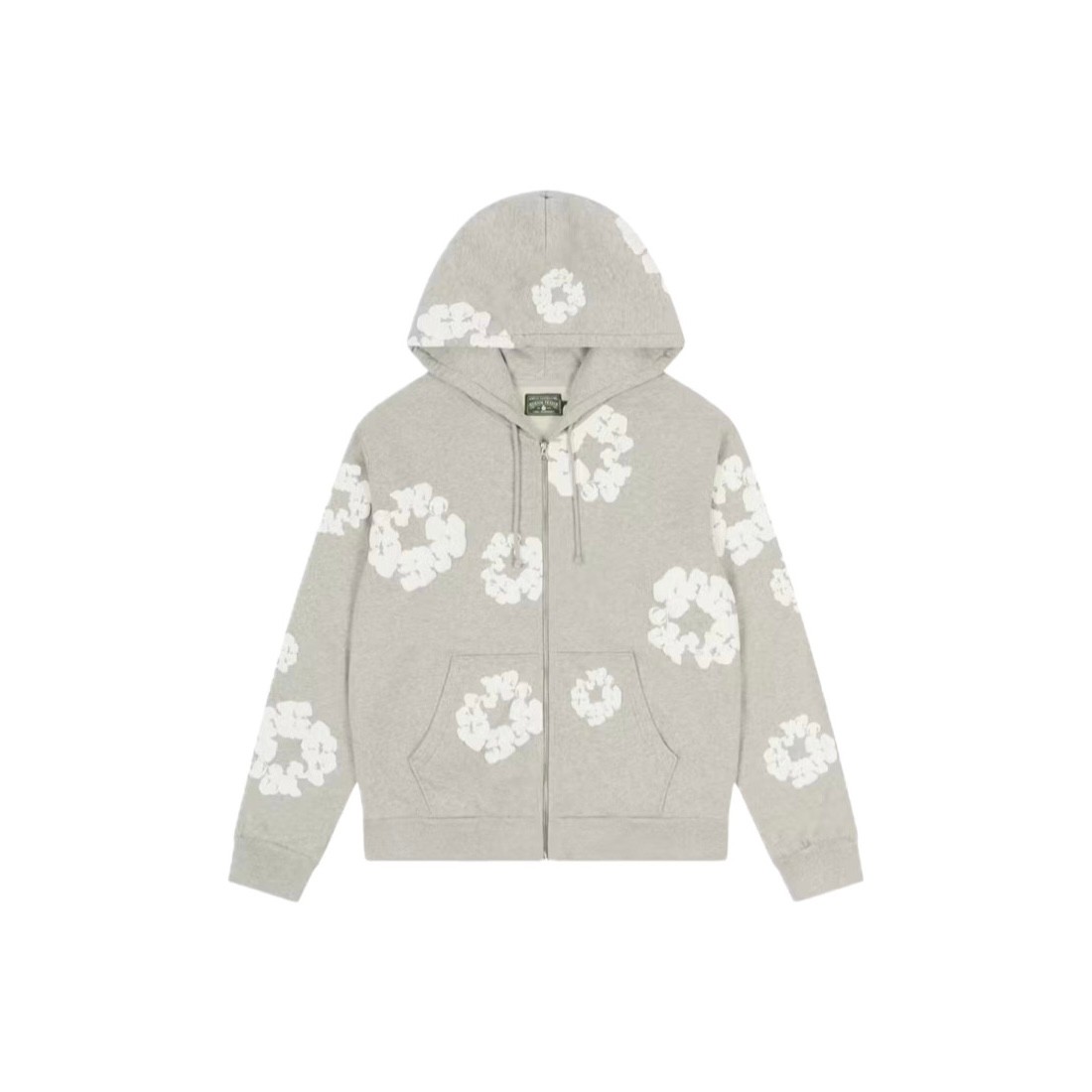 Denim Tears Cotton Wreath Zip-Up Hoodie ‘Gray’
