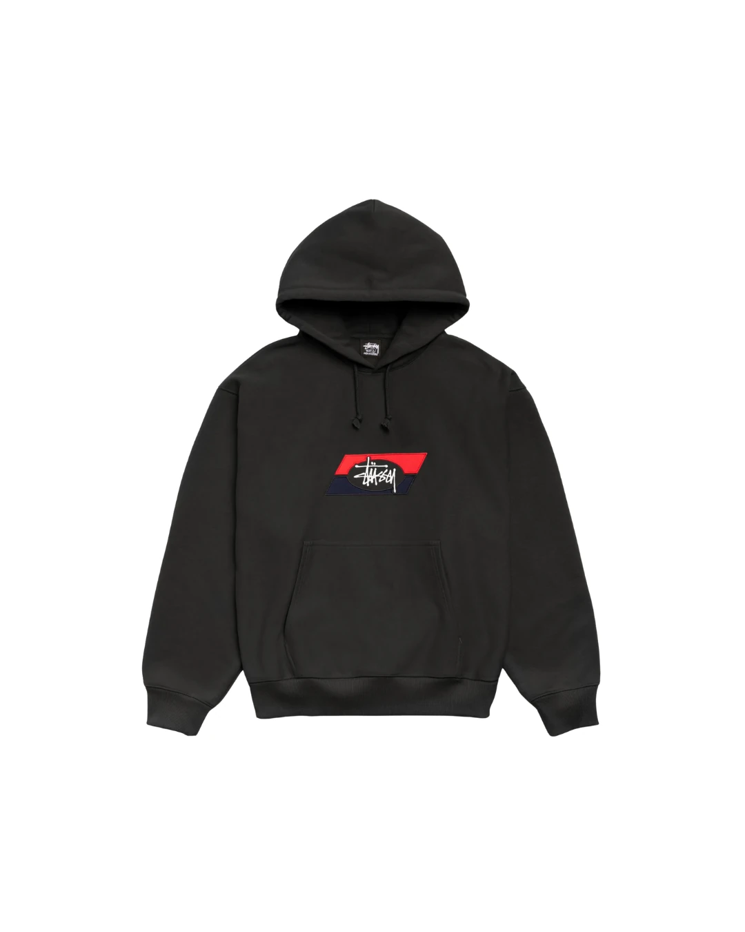 Stüssy Double Stripe Embroidered Hoodie 'Black'